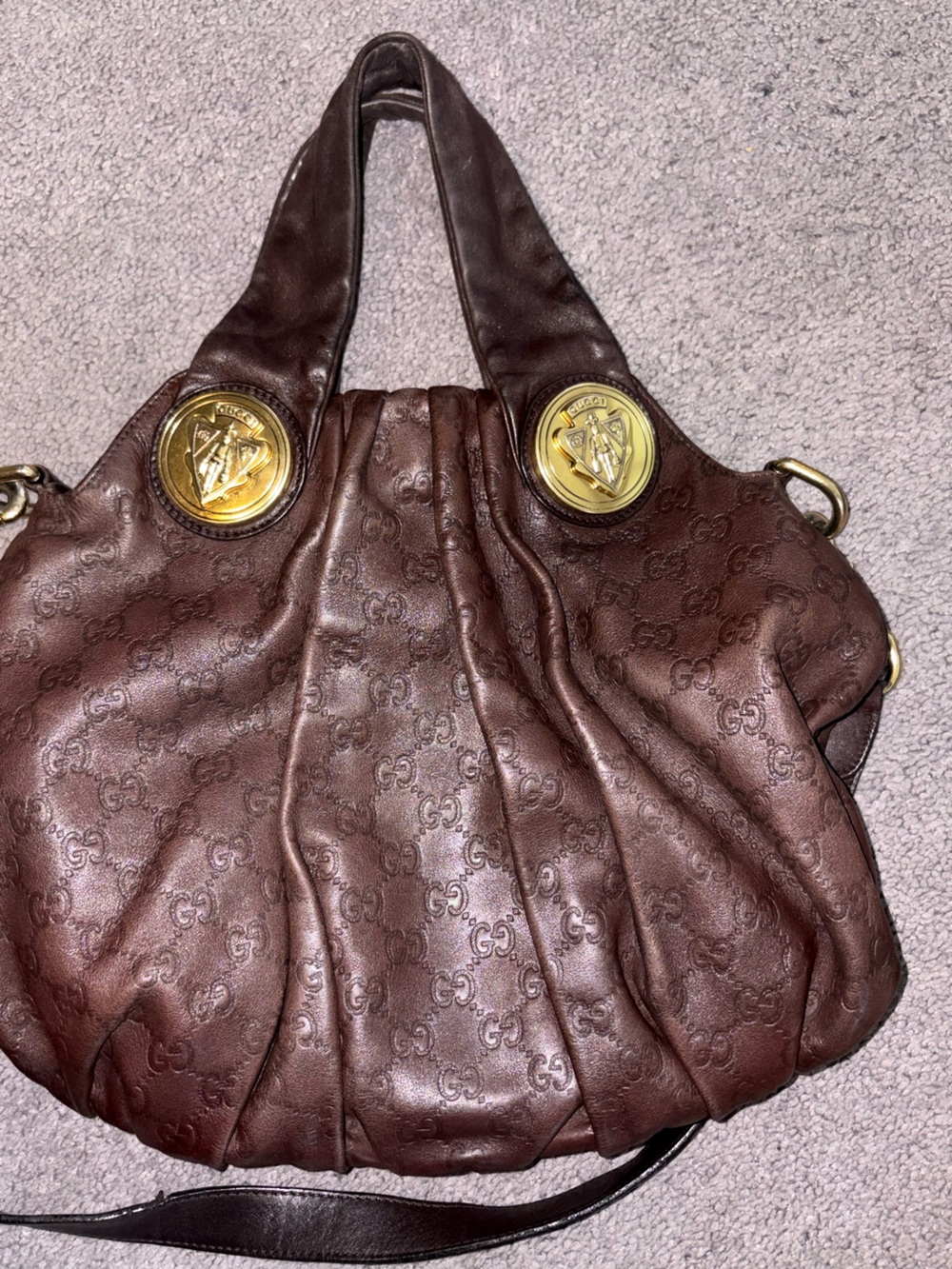 Gucci Hysteria Large Hobo Brown Leather Bag